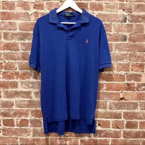 Polo Ralph Lauren blue & orange cotton polo. Sz L - Picture 7 of 7